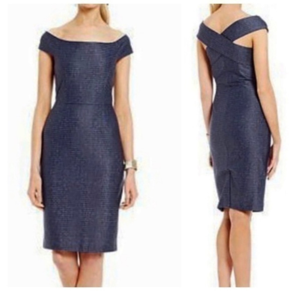 Antonio Melani Kathleen Blue Chambray Stripe Knit Dress